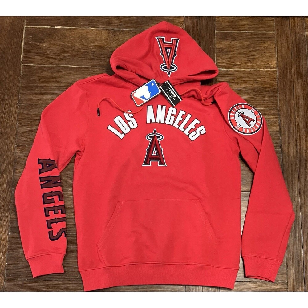 Men’s Pro Standard Size L Los Angeles Angels Red Embroidered Hoodie NWT
